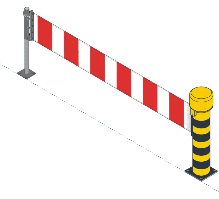 Barrière Donbar R2 extensible pour sécuriser un accès large